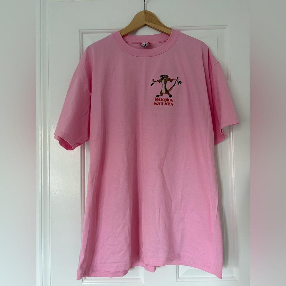 VTG Disney Designs Hakuna Matata Timon Lion King long tshirt nightgown pink OS